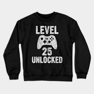 Cute Video 25th Birthday Level 25 Crewneck Sweatshirt
